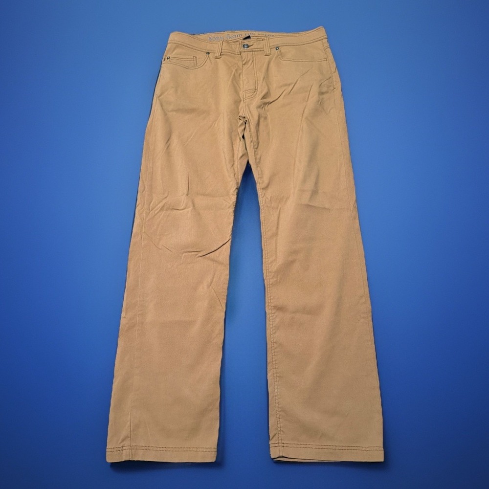 Prana Breathe Slim Fit Casual Hiking‎ Pants Outdoor Stretch Brown Mens 36x32